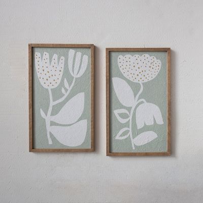 Whimsy Floral Framed Wall Print Set of 2