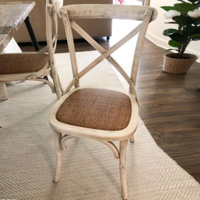 White Wash Cross Back Cottage Chair