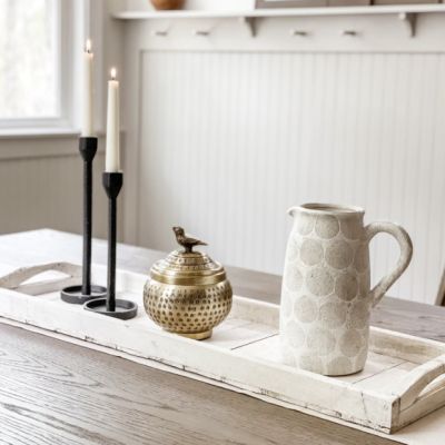 White Wood Handled Tray