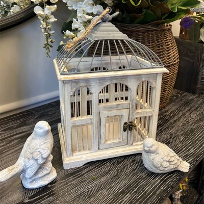 Whitewashed Decorative Birdcage