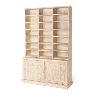 Whitewashed Pine 2 Piece Bookcase
