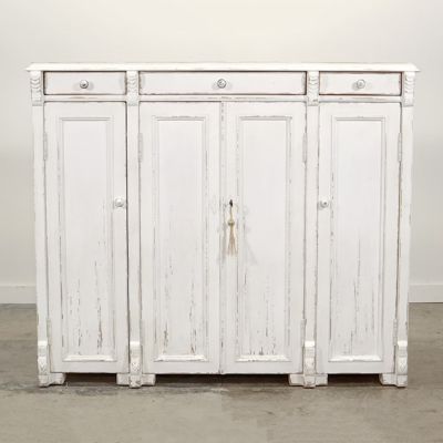 Whitewashed Tall Sideboard