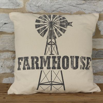 Windmill Graphic Throw Pillow