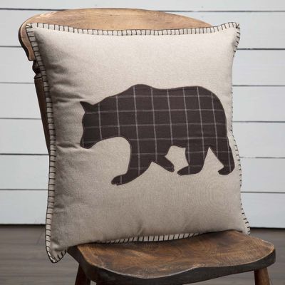 Windowpane Plaid Bear Accent Pillow
