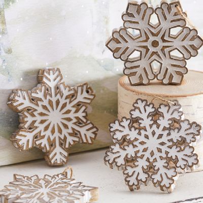 Winter Snowflake Ornament Set of 4