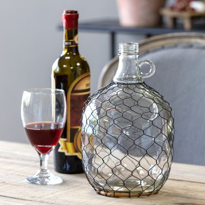 Wire Covered Wine Jug Bottle