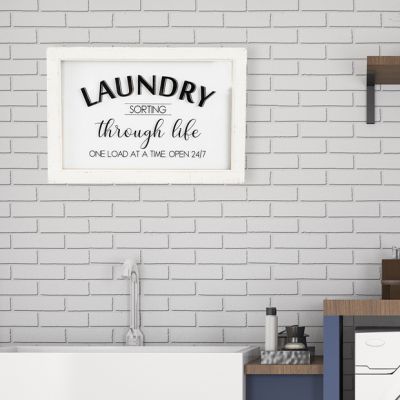 Wood and Glass Laundry Wall Decor