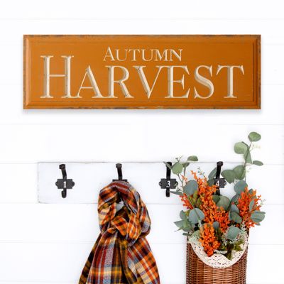 Wood and Metal Autumn Harvest Sign