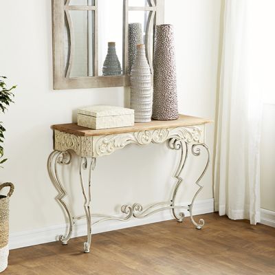 Wood and Metal Elegance Console Table
