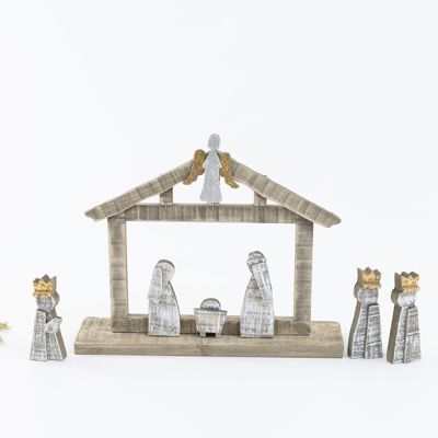 Wood Block Tabletop Nativity Scene