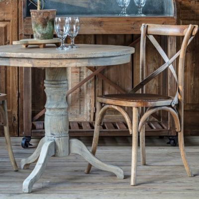 Wood Cross Back Dining Chair Set of 2