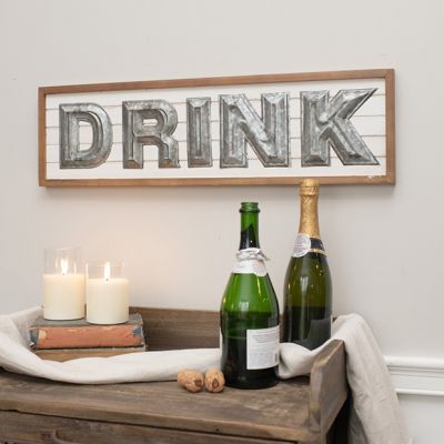 Wood Framed DRINK Wall Sign