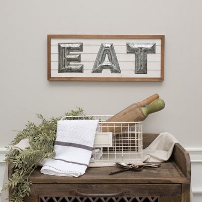 Wood Framed EAT Wall Sign