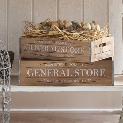 Wood General Store Crate Set of 2