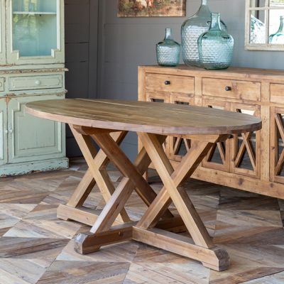 Wood Trestle Dining Table
