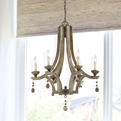 Wood With Metal Chandelier