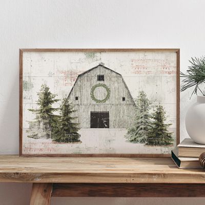 Wooded Holiday I Barn By Katie Pertiet Wall Art