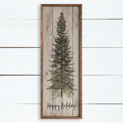 Woodland Tree Happy Holidays Wall Art