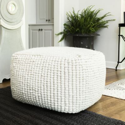 Wool and Cotton Pouf