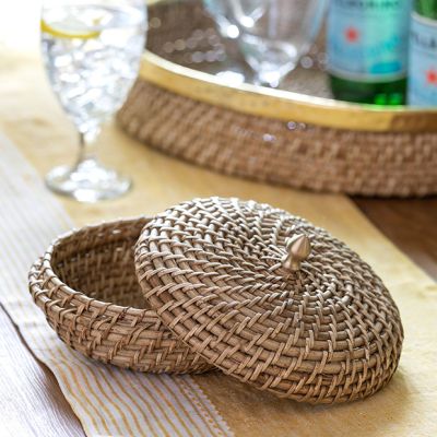Woven Bamboo Bowl With Lid