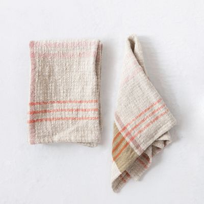 Woven Red Stripe Tea Towel
