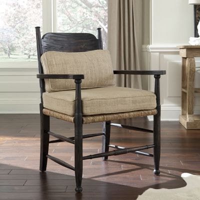 Woven Rush Seated Arm Chair With Cushion