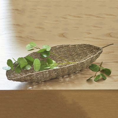 Woven Seagrass Decorative Leaf Bowl