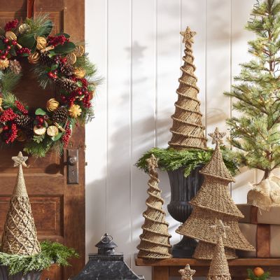 Woven Seagrass Spiral Christmas Tree