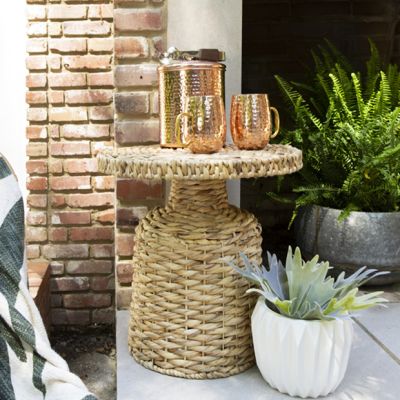 Woven Water Hyacinth Side Table
