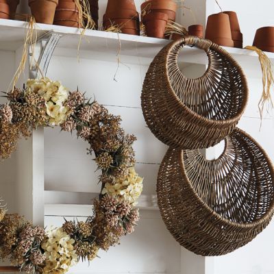 Woven Willow Crescent Baskets Set of 2