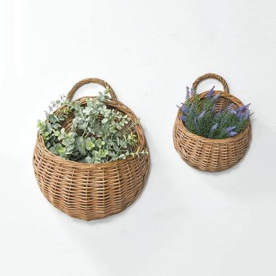 Woven Willow Wall Baskets Set of 2