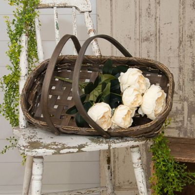 Woven Wood Handled Nesting Basket