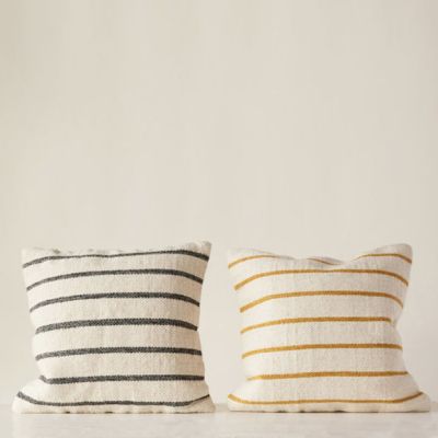 Woven Wool Blend Striped Pillows Set of 2