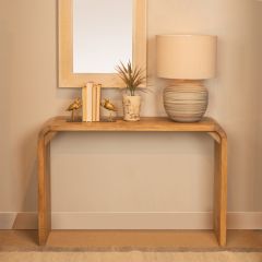 Modern Waterfall Mango Wood Console Table Natural