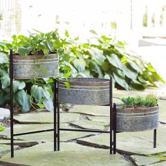 Folding Metal Trio Planter