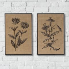 Raffia Floral Wall Art Set of 2