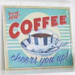 Framed Metal Retro Coffee House Wall Art