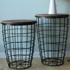 Storage Basket Nesting Table Set of 2
