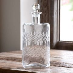Elegant Etched Glass Decanter