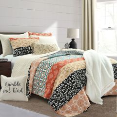 3 Piece Bohemian Stripe Quilt Set