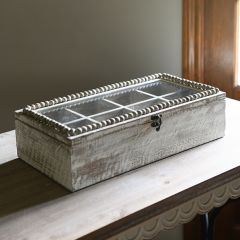 Whitewash Rectangle Wood Display Box