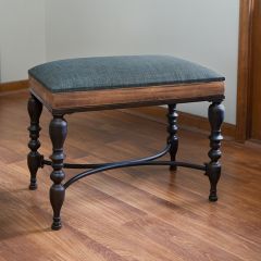 Rustic Fabric Top Foot Stool