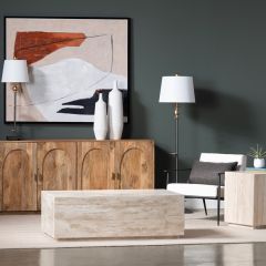 Modern Travertine Cocktail Table