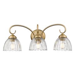 Brushed Champagne Vanity Light with Clear Glass