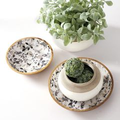 Enameled Wood Bowl Set of 3