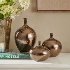Classic Metallic Vase Set of 3