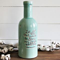 Large Scripture Bottle Vase