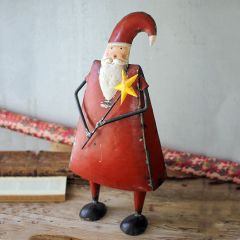 Recycled Iron Santa Tabletop Decor