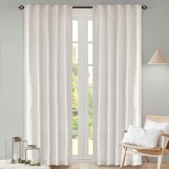 Cotton Jacquard Pom Pom Window Panel Set of 2 84 Inch