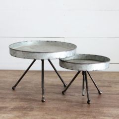 Round Tray Accent Table Set of 2
